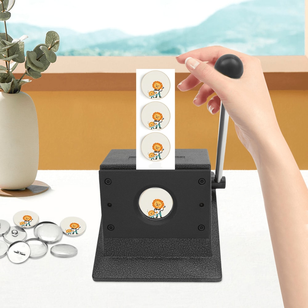 Premium Manual Punch Die Cutter Button Maker Machine For Precise Round Craft Cutting 3