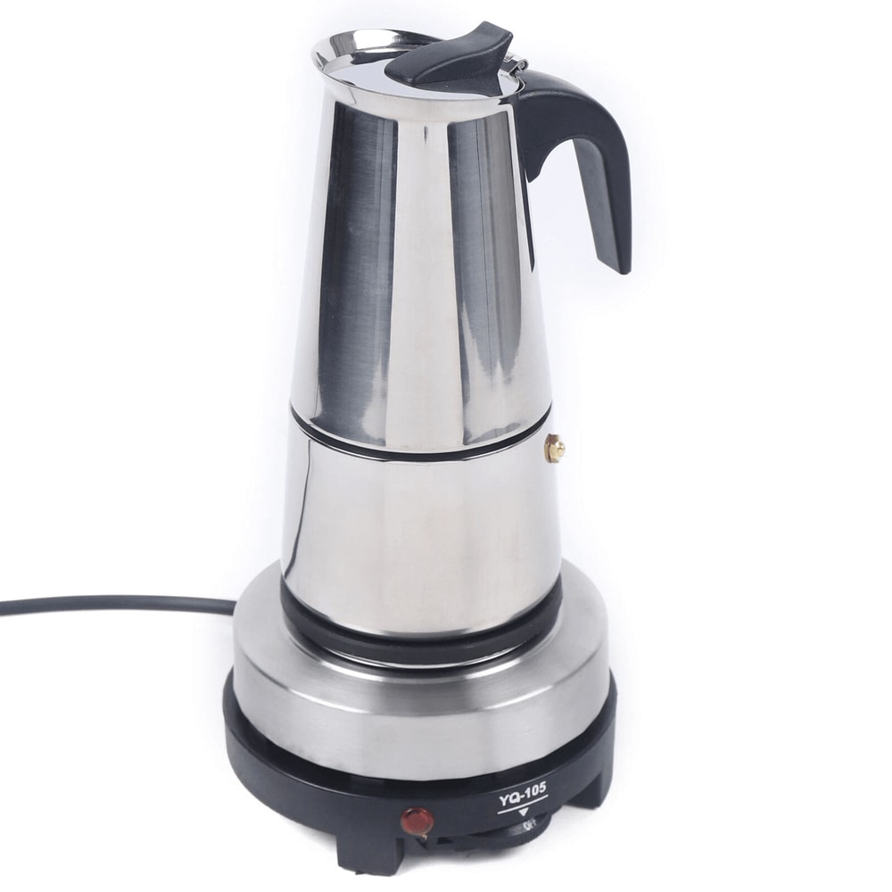 Stainless Steel Cup Electric Moka Pot With Built In Coffee Stove 10