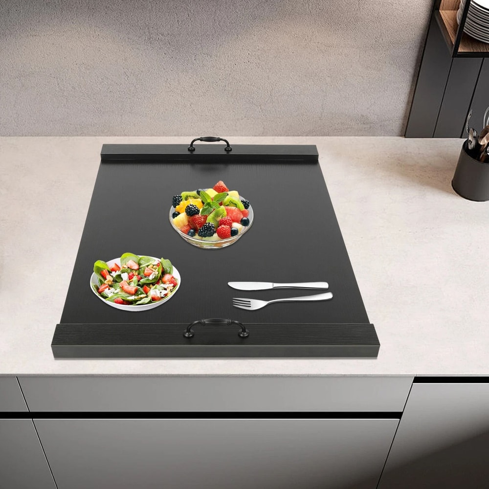Premium Solid Wood Stove Top Cover With Handles Extra Counter Space Kitchen Countertop Tray 2