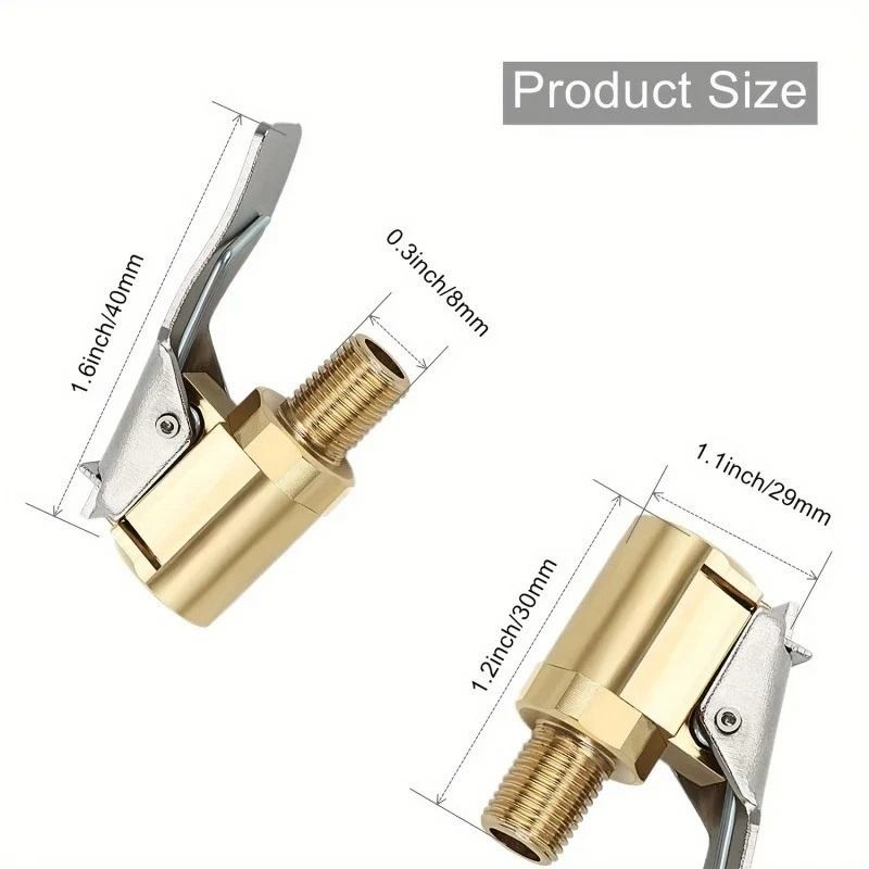 Premium Brass Locking Tire Air Chuck Adapter Leak Free Tire Inflator Adapter For Car Truck Bike 4