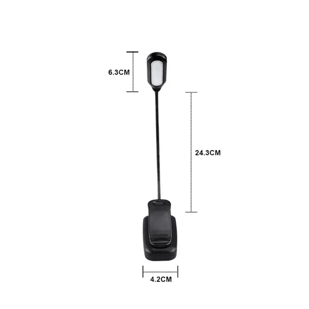 Adjustable LED Clip On Book Lamp Flexible Battery Desk Light For Reading 9