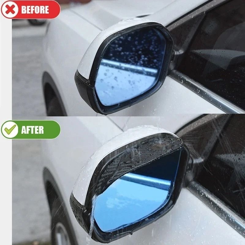 Premium Universal Carbon Fiber Mirror Rain Visor Car Rearview Rain Shield For Clear Vision 2