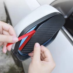 premium universal carbon fiber mirror rain visor car rearview rain shield for clear vision