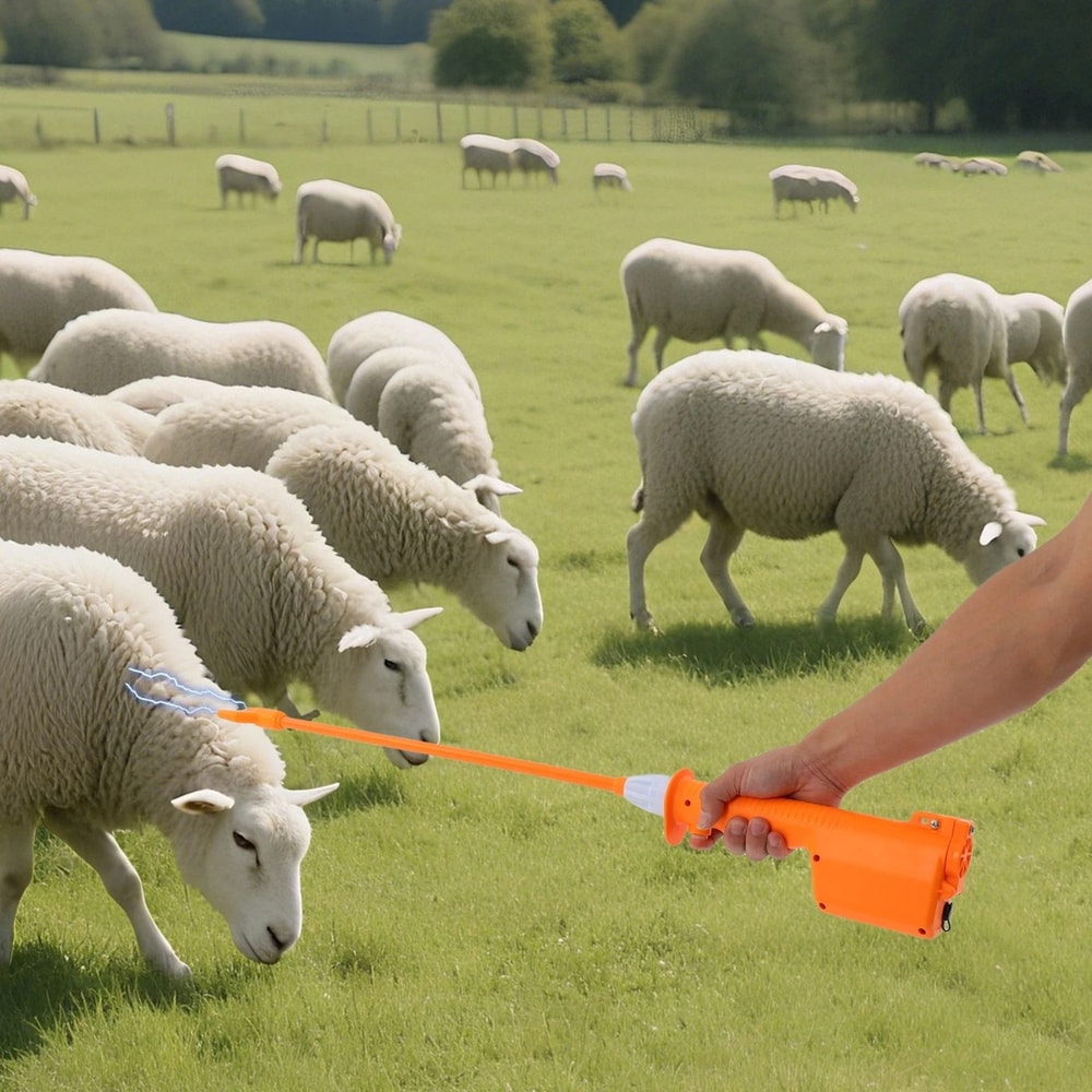 Professional Rechargeable Electric Cattle Prod Livestock Herding Stick Heavy Duty Farm Tool 9