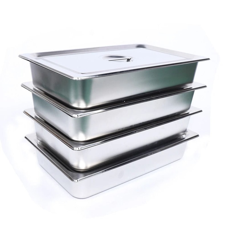 Premium Pack Stainless Steel Hotel Pans With Lids Commercial Steam Table Pan Set 2