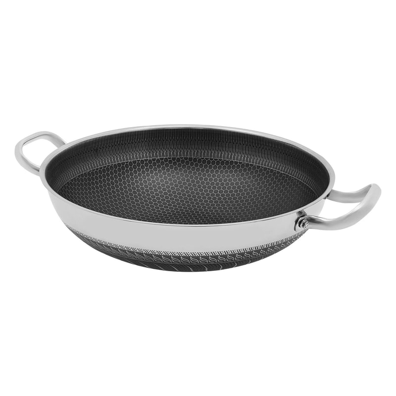Premium Stainless Cookware Skillet With Lid Versatile Skillet Stainless Steel Paella Pan 13