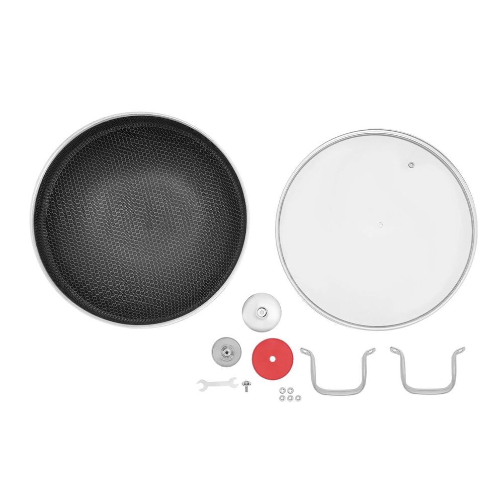 Premium Stainless Cookware Skillet With Lid Versatile Skillet Stainless Steel Paella Pan 15