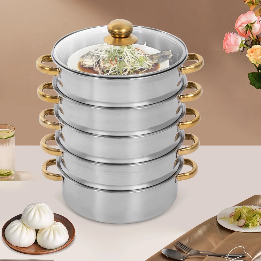 Stainless Steel Steamer Pot Large Capacity Healthy Cooking Set 3