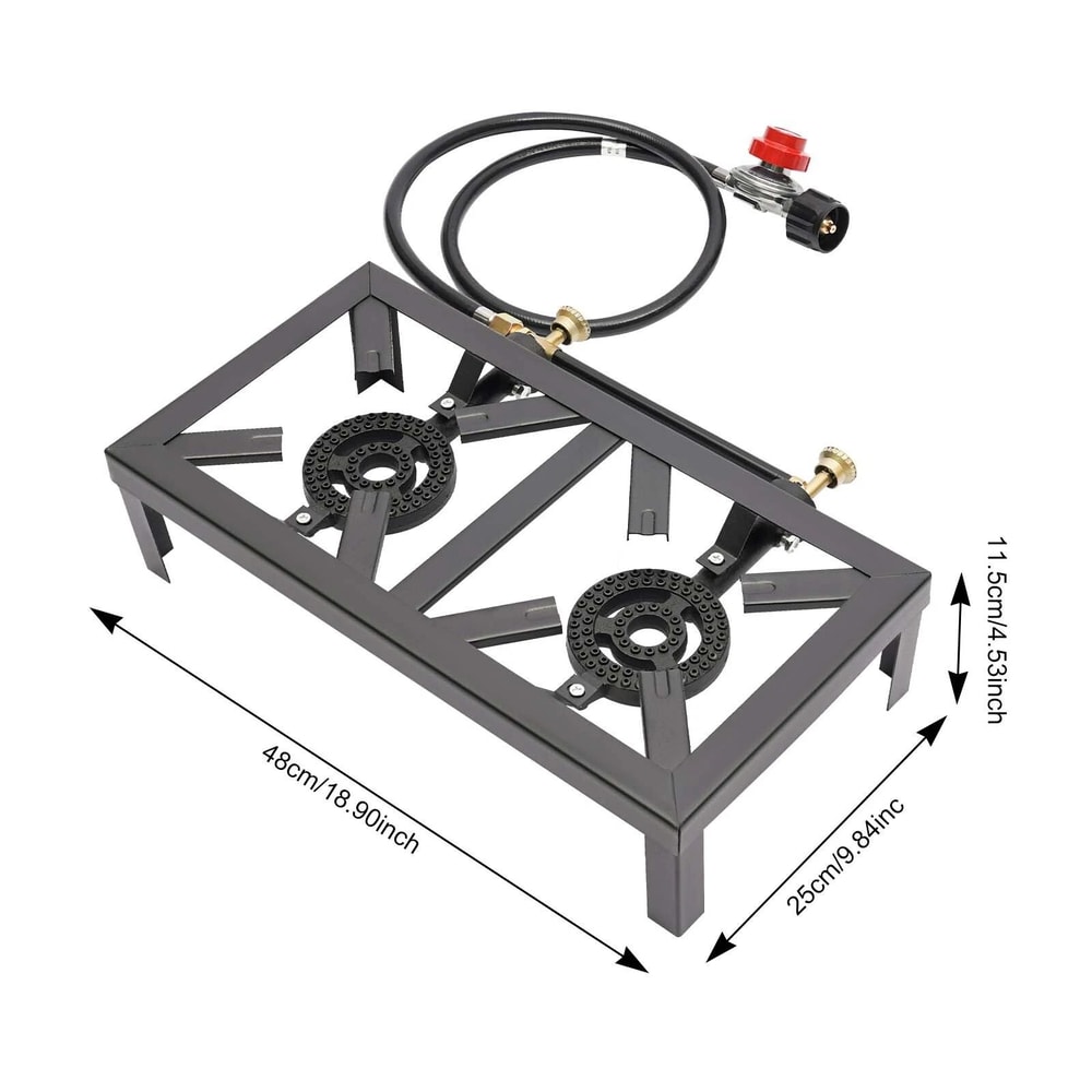 Portable Double Burner Propane Stove For Camping Outdoor Cooking 10