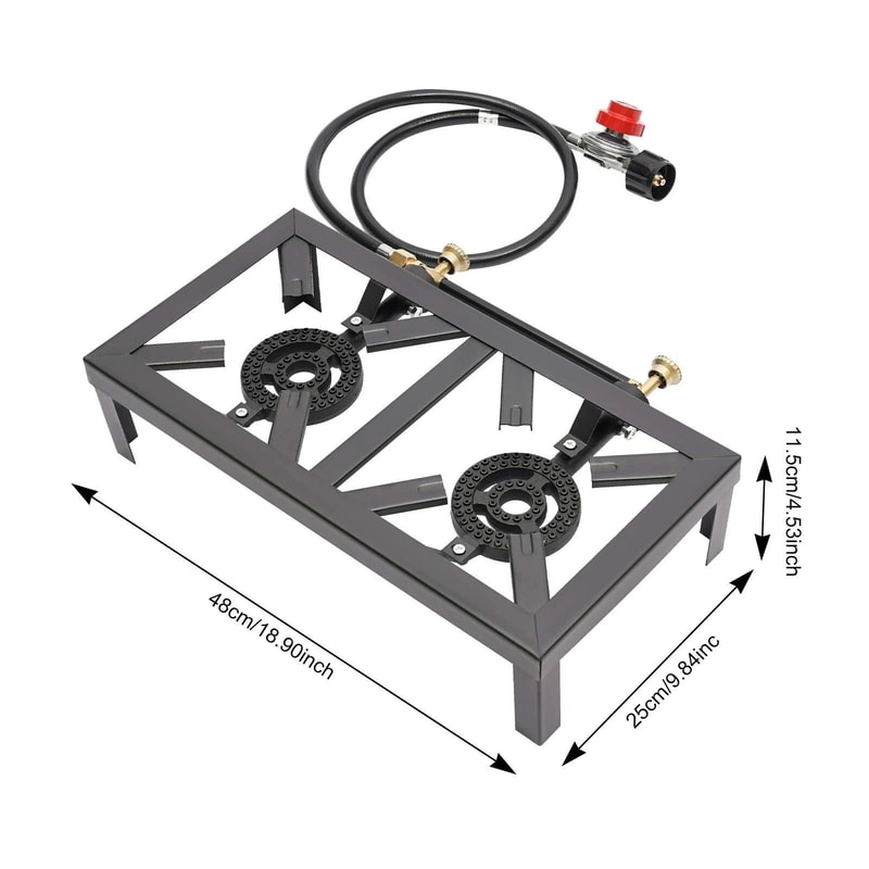 Portable Double Burner Propane Stove For Camping Outdoor Cooking 10