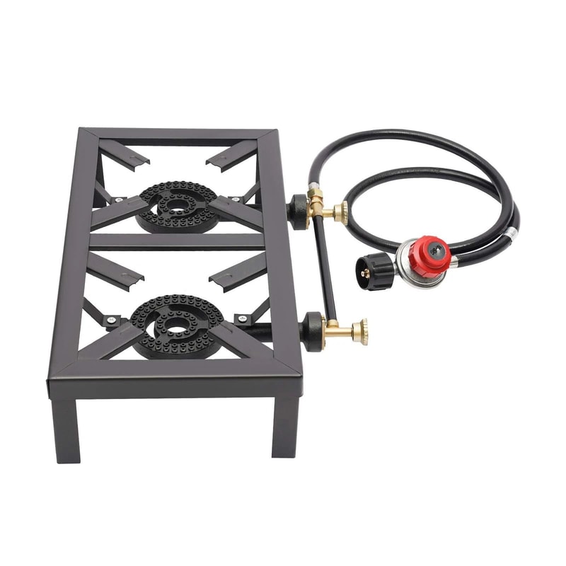 Portable Double Burner Propane Stove For Camping Outdoor Cooking 4