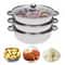 Premium Stainless Steel Steamer Pot For Healthy Cooking With Glass Lid Multi Level Steam Cooker 3