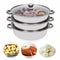 Premium Stainless Steel Steamer Pot For Healthy Cooking With Glass Lid Multi Level Steam Cooker 3