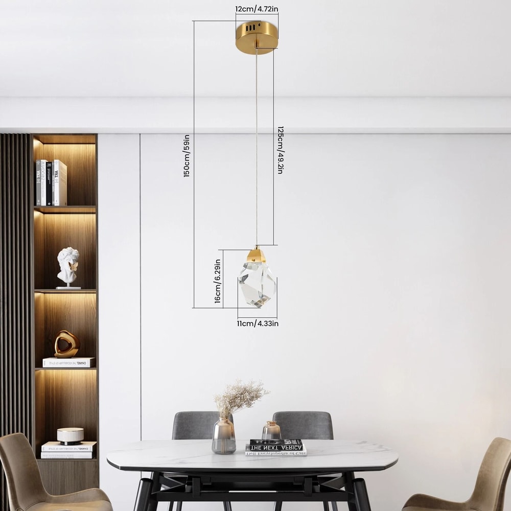 Modern Crystal Pendant Light For Kitchen Island LED Hanging Ceiling Fixture 19