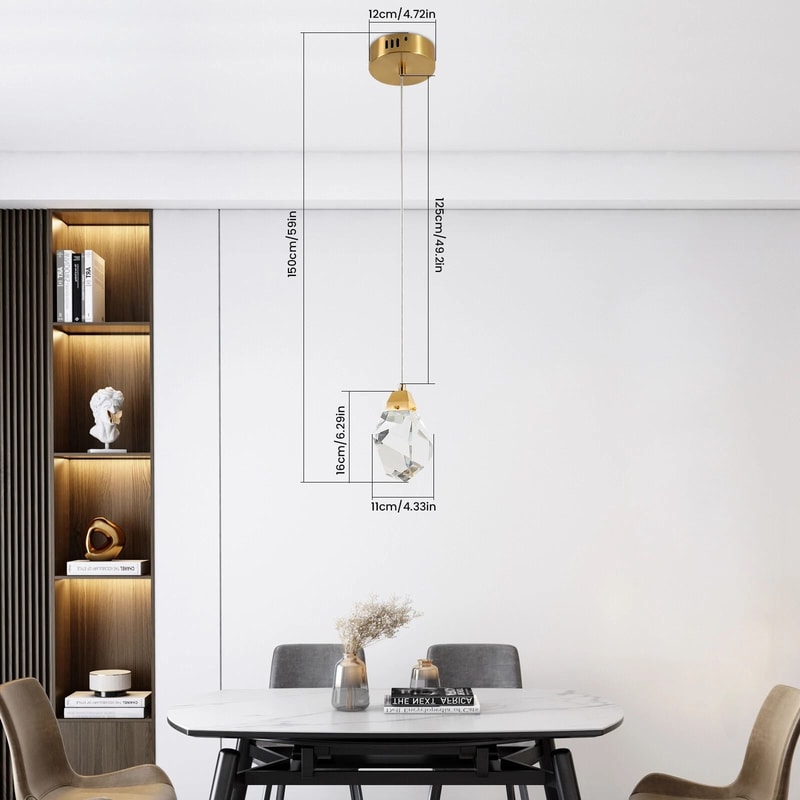 Modern Crystal Pendant Light For Kitchen Island LED Hanging Ceiling Fixture 19