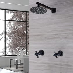 premium wall mounted black rainfall shower head & faucet system with mixer valve kit modern matte black bathrooms