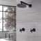 Premium Wall Mounted Black Rainfall Shower Head Faucet System With Mixer Valve Kit Modern Matte Bl 0