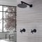 Premium Wall Mounted Black Rainfall Shower Head Faucet System With Mixer Valve Kit Modern Matte Bl 0