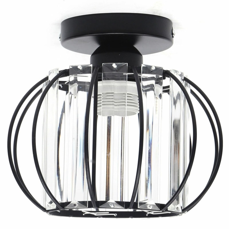 Modern Flush Mount Ceiling Light For Indoor Hallway Black Minimalist Fixture 3