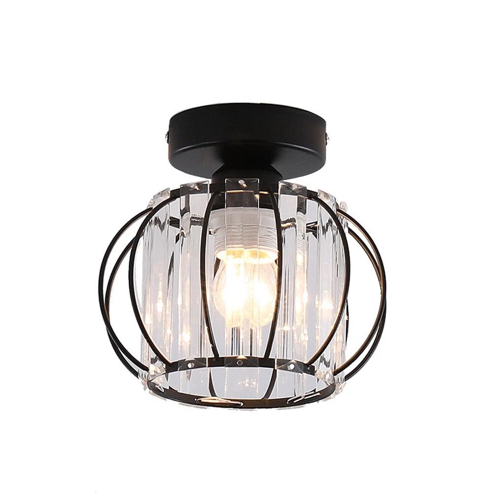 Modern Flush Mount Ceiling Light For Indoor Hallway Black Minimalist Fixture 5