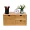 Natural Bamboo Desk Organizer With Drawers Compact Tabletop Storage Drawer Organizer Box For Offic 0
