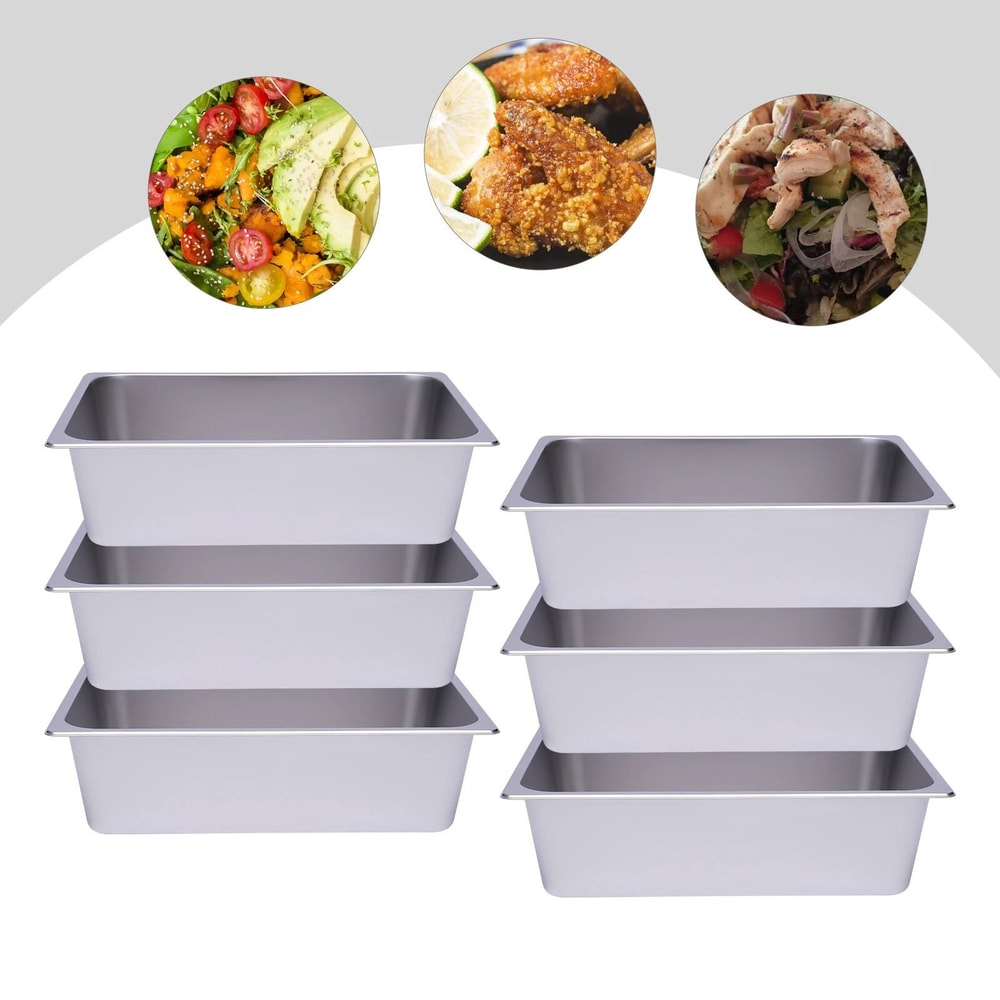 Premium Full Deep Stainless Steel Hotel Food Prep Pans Steam Table Set 2