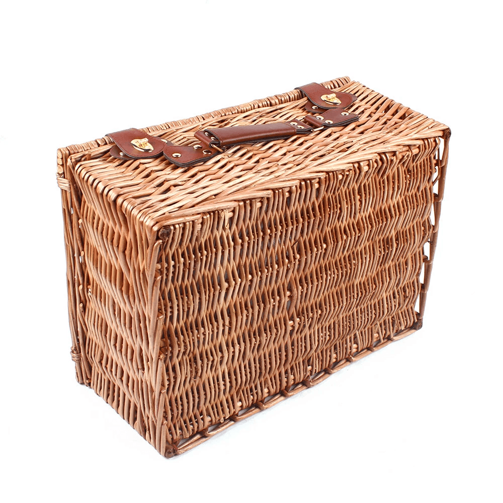 Premium Wicker Picnic Basket Set For With Cups Utensils 10