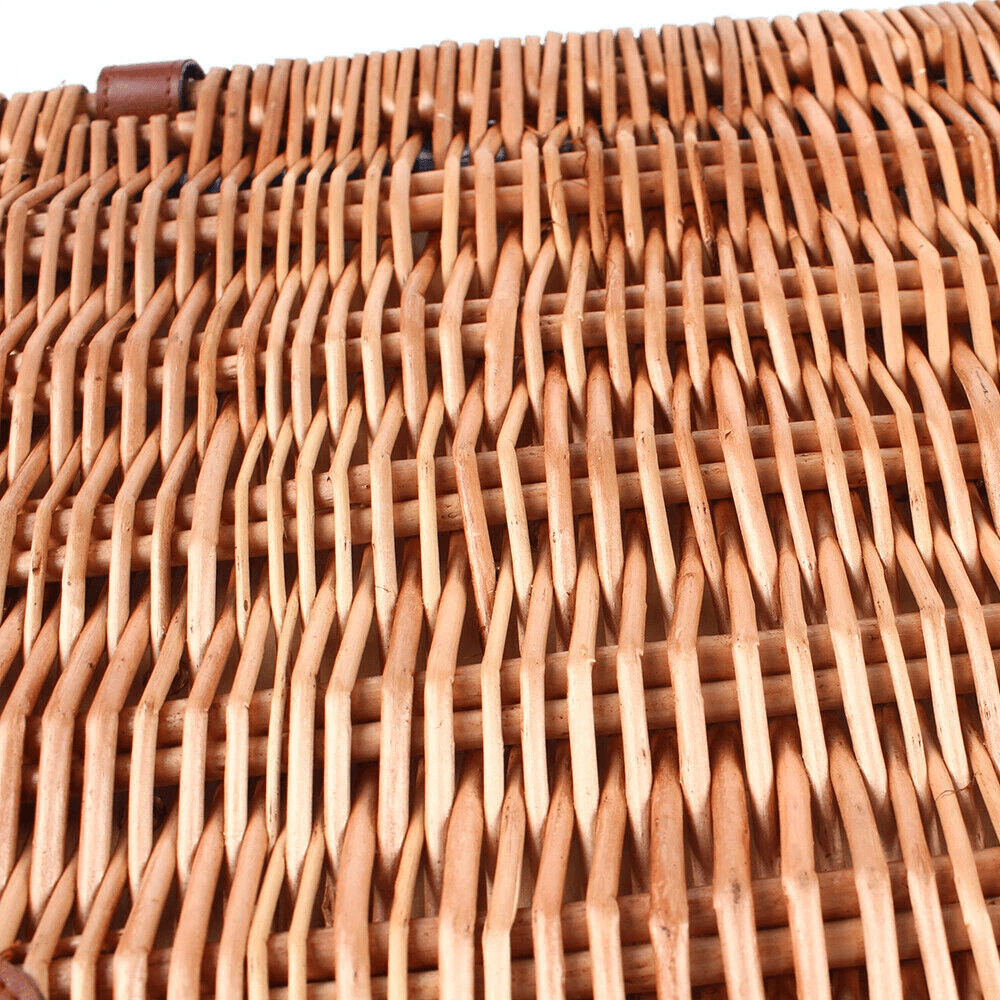 Premium Wicker Picnic Basket Set For With Cups Utensils 3