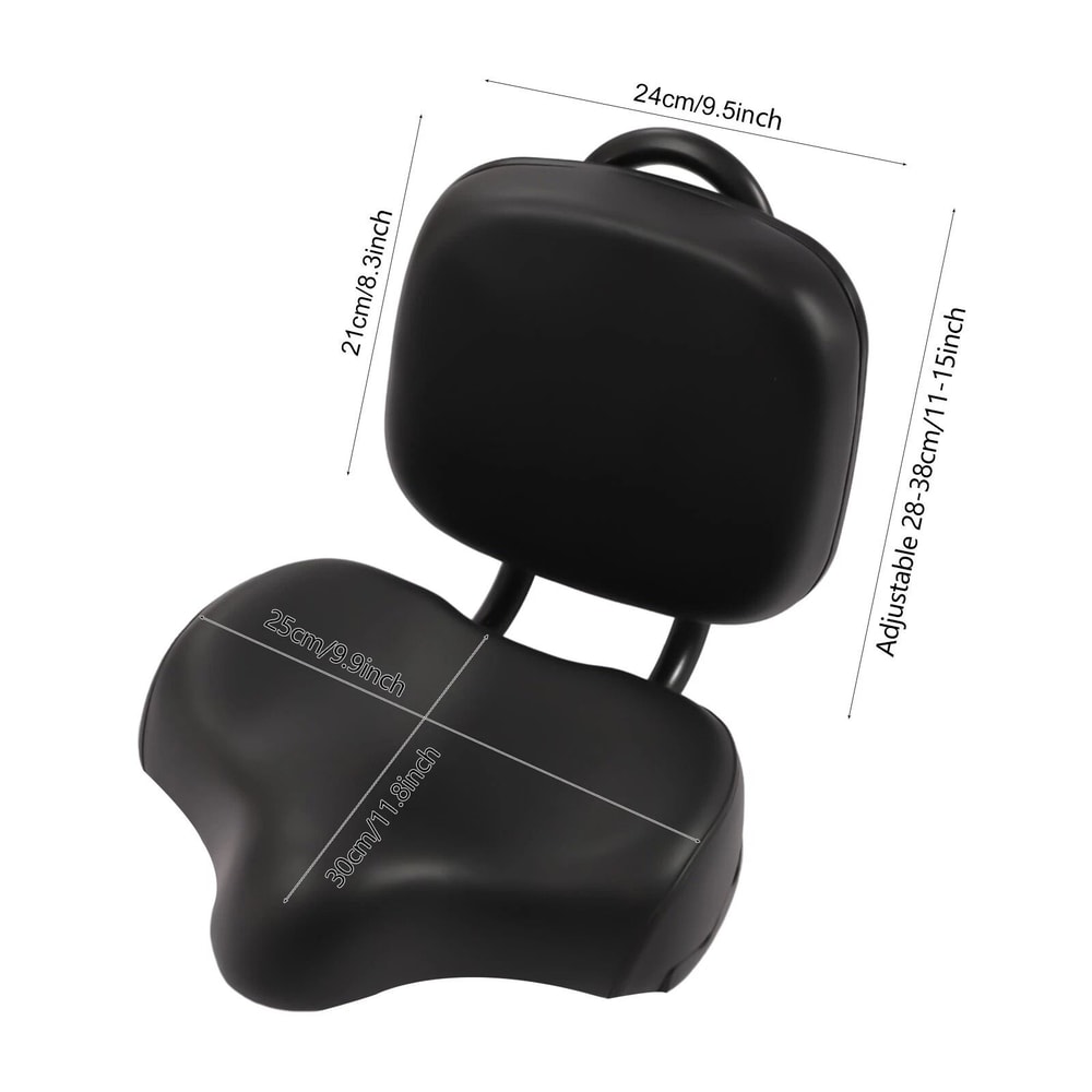 Extra Wide Comfort Bike Saddle Seat With Padded Backrest Soft Leather Cushion 6