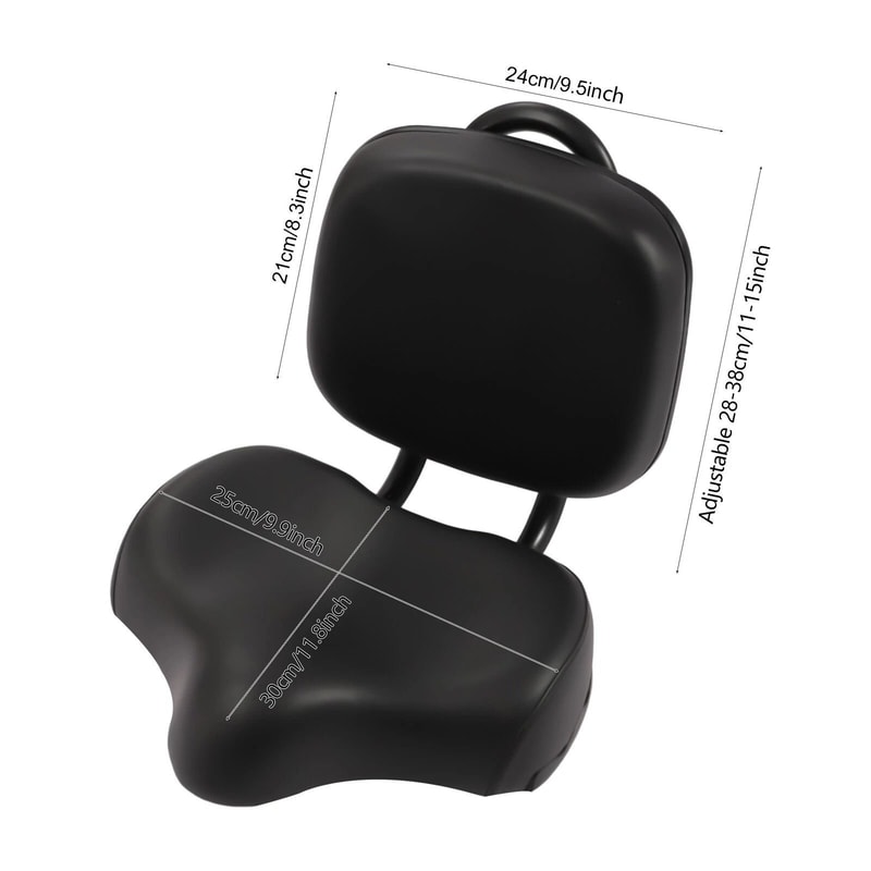 Extra Wide Comfort Bike Saddle Seat With Padded Backrest Soft Leather Cushion 6