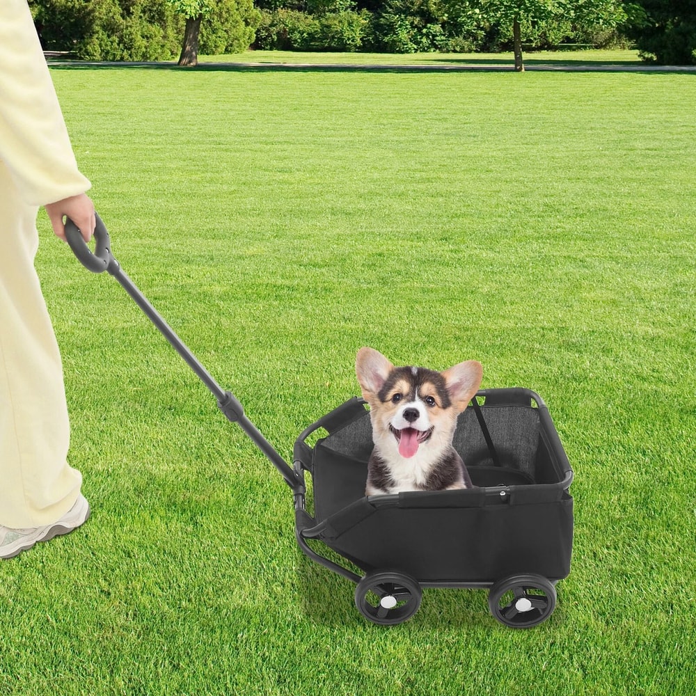 Portable Folding Dog Stroller Cart Wheel Pet Travel Stroller For Small Dogs 8