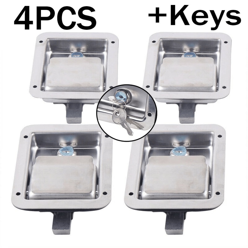 Heavy Duty Truck Tool Box Latch Set Stainless Paddle Locks With Keys Toolbox Lock Kit 7