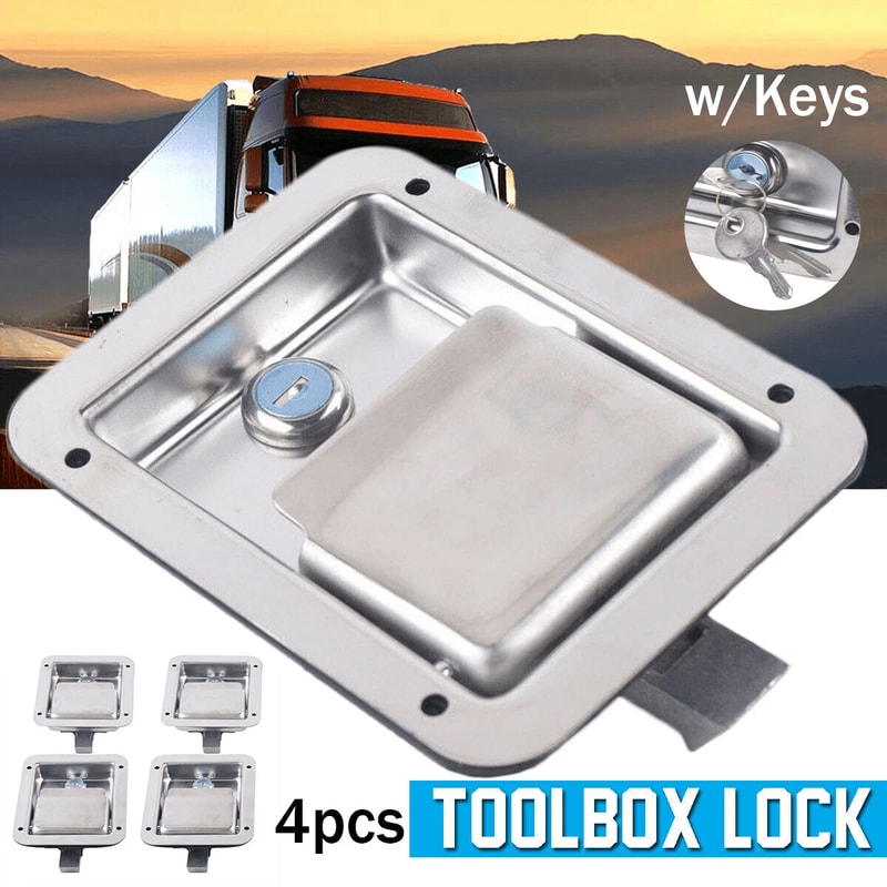 Heavy Duty Truck Tool Box Latch Set Stainless Paddle Locks With Keys Toolbox Lock Kit 8