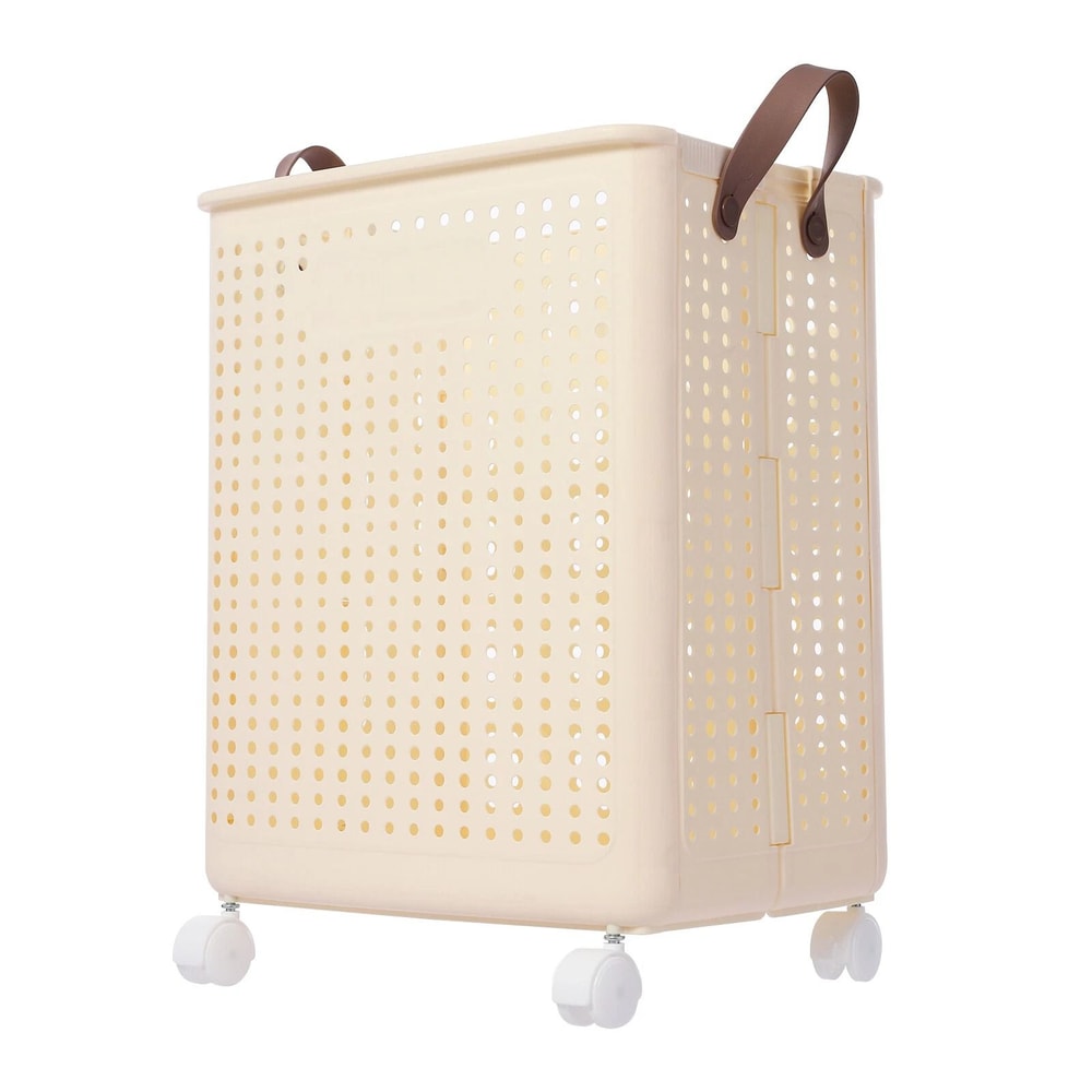 Premium Collapsible Laundry Hamper With Wheels Durable Rolling Laundry Basket Foldable Laundry Car 1