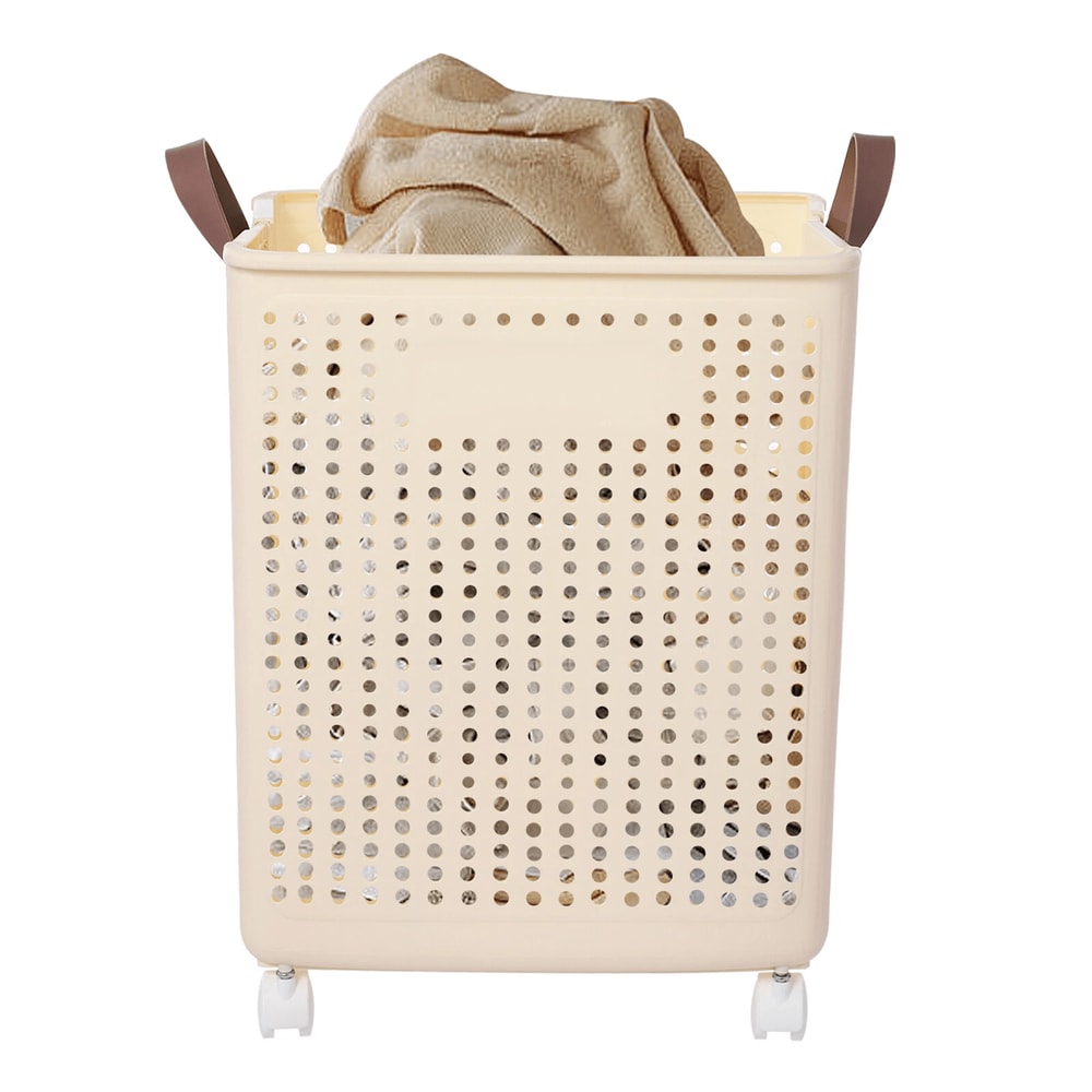 Premium Collapsible Laundry Hamper With Wheels Durable Rolling Laundry Basket Foldable Laundry Car 9