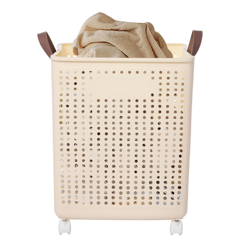 Premium Collapsible Laundry Hamper With Wheels Durable Rolling Laundry Basket Foldable Laundry Car 9