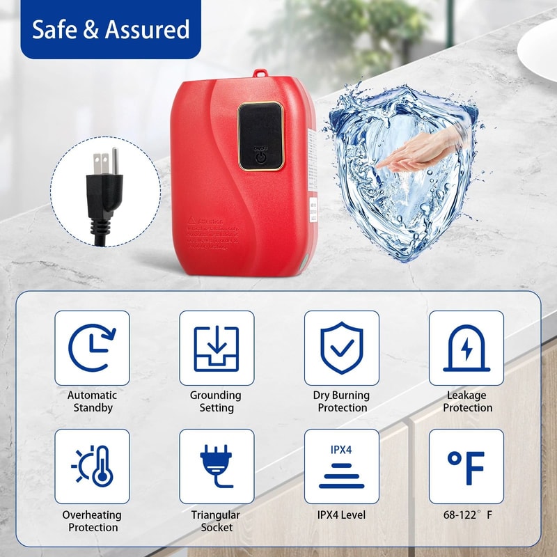 Portable Electric Tankless Hot Water Heater Compact On Demand Shower Kitchen Solution 8