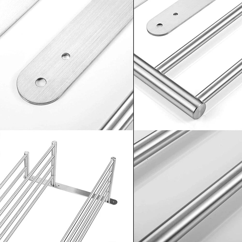 Premium Wall Mounted Stainless Steel Towel Rack Tier Bathroom Shelf Organizer 3