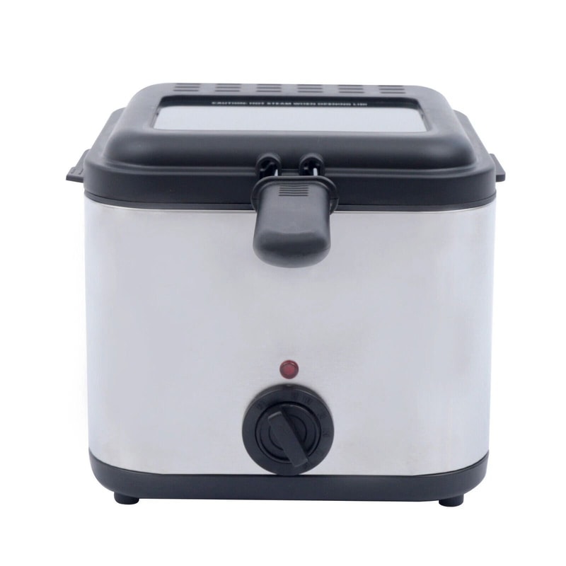 Compact Electric Deep Fryer Stainless Steel Small Fryer For Home Cooking 1