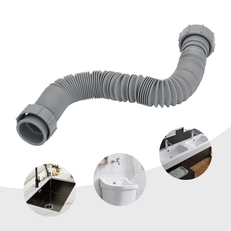Premium Flexible Sink Drain Pipe Sink Basin Drain Hose Adjustable Kitchen Sink Drain Tubing 1