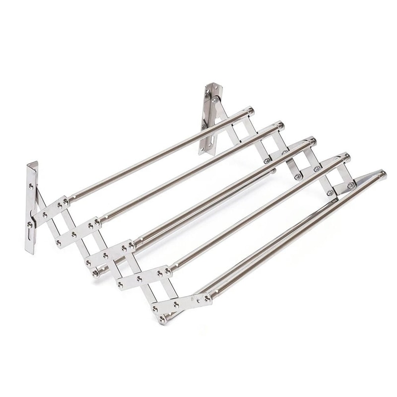 Space Saving Wall Mounted Clothes Drying Rack Shelf Folding Laundry Hanger 5