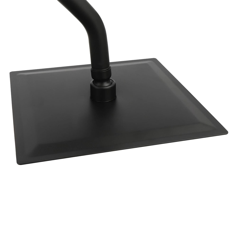 Sleek Black Rain Shower System With Bathroom Shower Trim Kit Valve 4