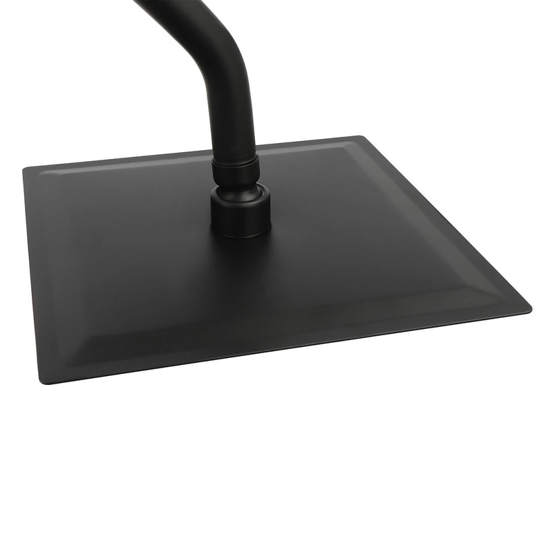Sleek Black Rain Shower System With Bathroom Shower Trim Kit Valve 4