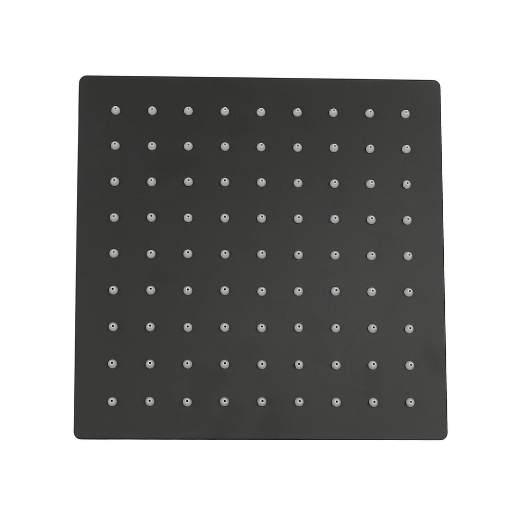 Sleek Black Rain Shower System With Bathroom Shower Trim Kit Valve 16