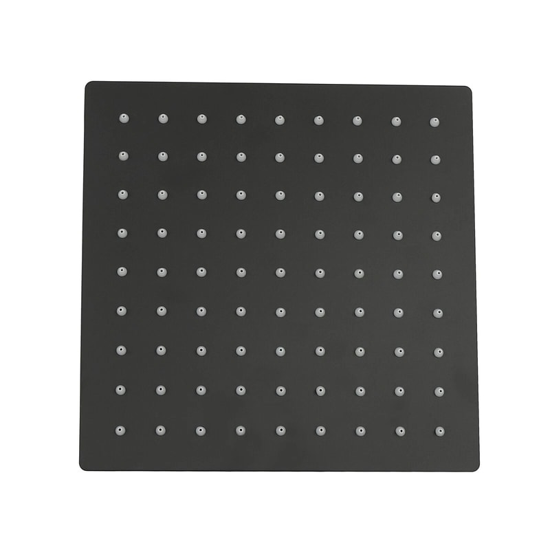 Sleek Black Rain Shower System With Bathroom Shower Trim Kit Valve 16