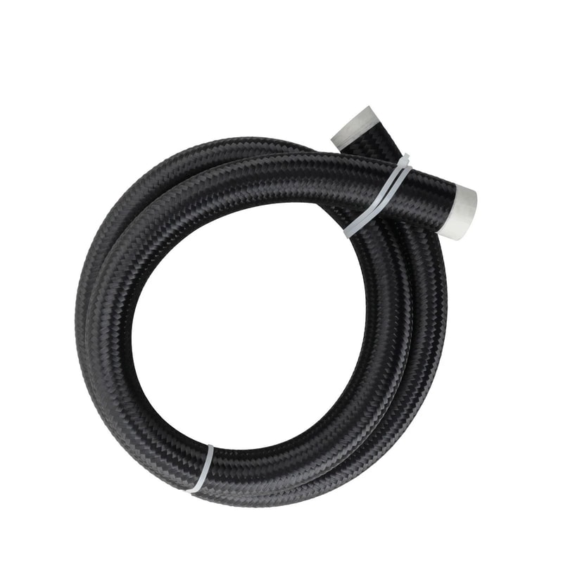 Premium Black Braided Fuel Line Hose Stainless Steel Nylon Fuel Line 0
