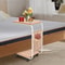 Mobile C Shaped Side Table With Wheels For Sofa Bed And Laptop Use 4