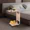 Mobile C Shaped Side Table With Wheels For Sofa Bed And Laptop Use 5