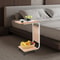 Mobile C Shaped Side Table With Wheels For Sofa Bed And Laptop Use 5