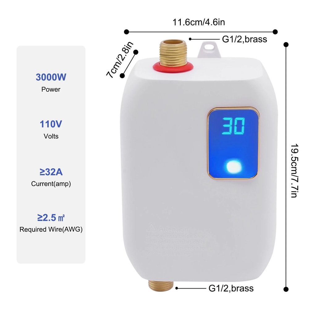 Instant Water Heater Under Sink Electric Tankless Hot Water System 12